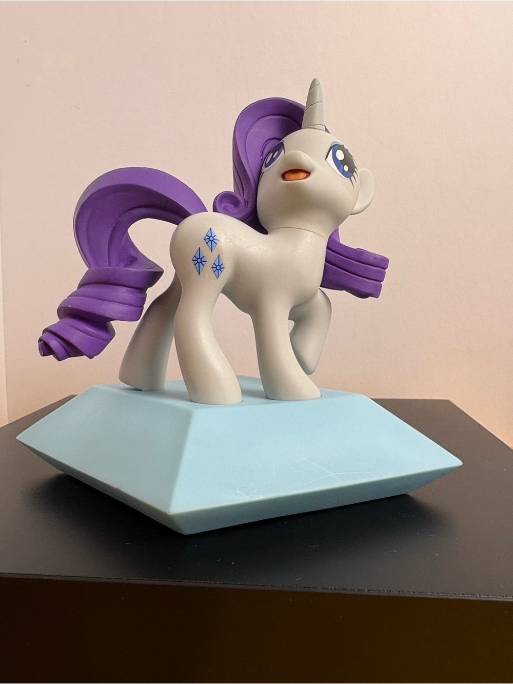 My Little Pony, Rarity Vinyl Bank.  Stands a Sculpted Jewel-shaped Base.